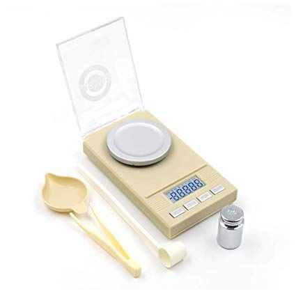 Milligram Jewelry Scale   50g Calibration Weight, High Precision 0.001g Digital Scale, Include Calibration Weight, Powder pan, Scoop and Tweezers, Read in Gram Grain Carat, Easy to Carry Around