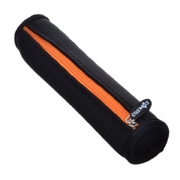 Cosmos ® Black Color with Orange Zipper Neoprene Stylus Pen Pencil Case Holder Bag Pouch