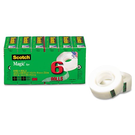 Scotch Magic Tape 34 x 1000 Inches Boxed 6 Rolls 810K6