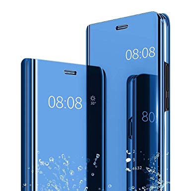 Case for Samsung Galaxy S10/S10 Plus Slim Removable Stand Protection S-View Mirror flip Galaxy S10e c (Blue, Samsung Galaxy S10e)