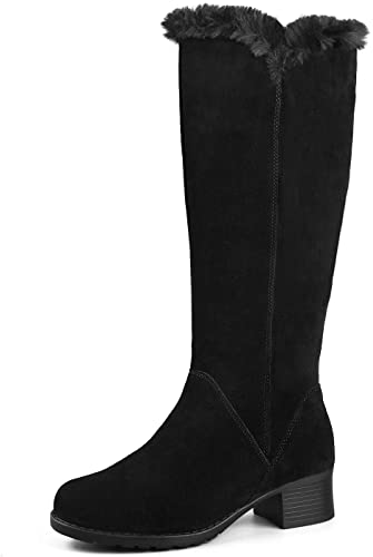 Comfy Moda Women's Winter Boots | Premium Suede Leather | Soft Fur Lined | Full Inside Zipper | Dressy Tall - Manhattan