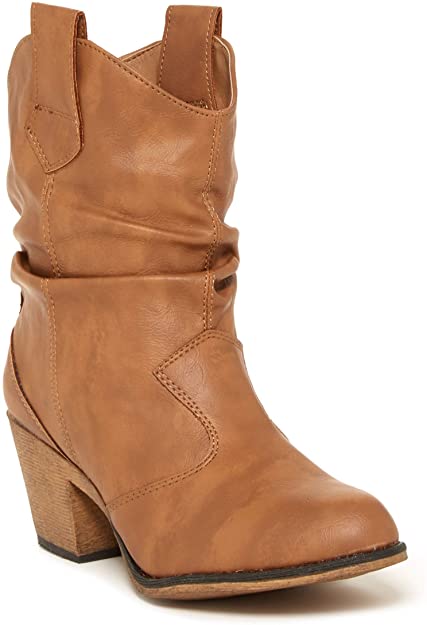 Charles Albert Women's Modern Western Cowboy Distressed Boot with Pull-Up Tabs