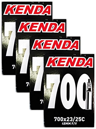 Kenda 700x23-25c Bicycle Inner Tubes - 48mm Long Presta Valve - FOUR (4) PACK