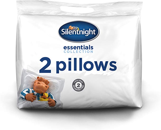 Silentnight Essentials Collection Essential Pillow, White, Pack of 2