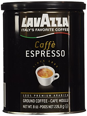 Lavazza Caffe Espresso Ground Coffee, 8-Ounce Can (Pack of 2)