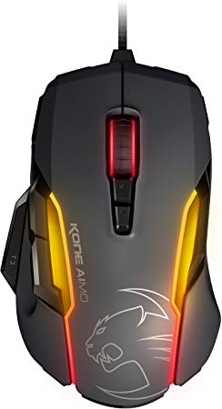 ROCCAT Kone AIMO Gaming Mouse – high precision, optical Owl-Eye Sensor (100 to 12.000 DPI), RGB AIMO LED illumination, 23 programmable keys, designed in Germany, USB, gray