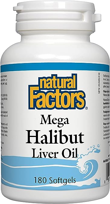 Natural Factors Mega Halibut Liver Oil, 180 CT