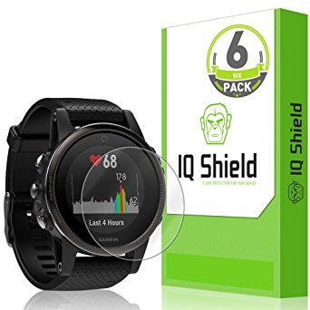 Garmin Fenix 5s Screen Protector (6-Pack), IQ Shield LiQuidSkin Full Coverage Screen Protector for Garmin Fenix 5s HD Clear Anti-Bubble Film