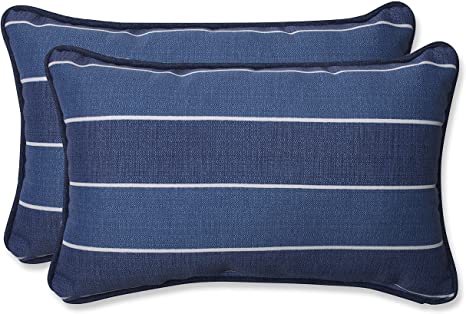 Pillow Perfect Outdoor Wickenburg Rectangular Throw Pillow, Indigo, Set of 2