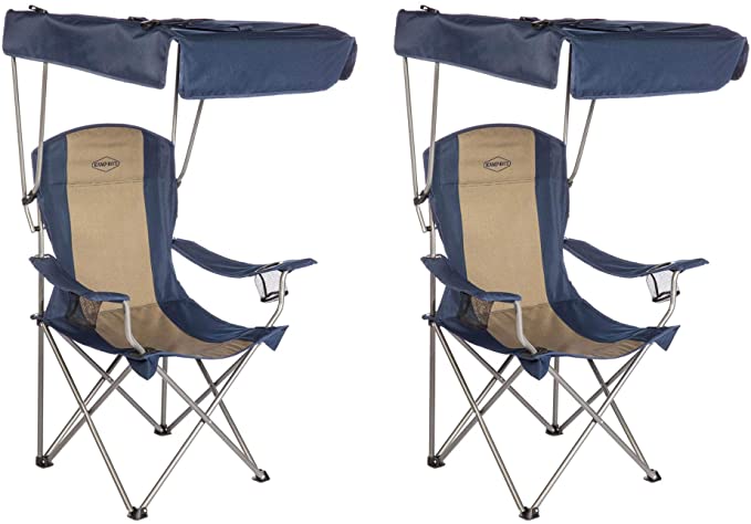 Kamp-Rite Outdoor Tailgating Camping Shade Canopy Folding Lawn Chair (2 Pack)