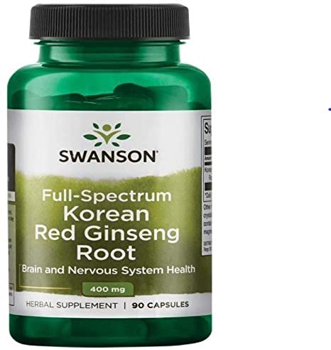 Swanson Premium Full-Spectrum Korean Red Ginseng Root 400 mg, 90 Capsules