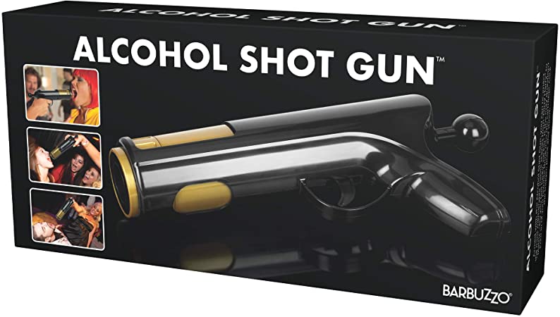 Alcohol Gun - Load Your Favorite Alcohol, Aim, Shoot and Drink- Epic Shot Party Accessory - Holds Up to 1.5 Ounces- Black