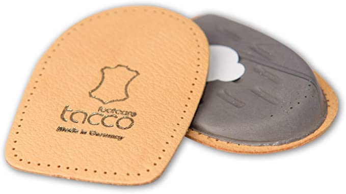 Level Step Straightener Heel Cushions for Shoes and Boots | Leg Correcting Aids| Self-Adhesive Unisex Leather Orthotic Heel Pads | Made in Germany by Tacco Footcare (38-40 EUR / 7-9 L US)