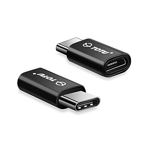 USB Type C Adapter, TOTU USB-C to Micro USB Adapter Converts USB Type-C input to Micro USB, Uses 56K Resistor, Works with MacBook, ChromeBook Pixel, Nexus 5X, Nexus 6P, OnePlus 2 and More, Pack of 2