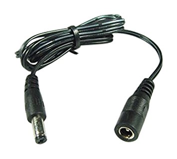 Hanvex HDCQ3 3' 2.1 mm x 5.5 mm DC Plug Extension Cable for 12V Power Adapter and More, 20 AWG Cord for CCTV, LED