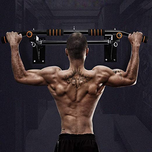unhg Wall Mounted Pull Up Bar Chin Up bar Multifunctional Dip Station for Indoor Home Gym Workout, Power Tower Set Training Equipment Fitness Dip Stand Supports to 440 Lbs…