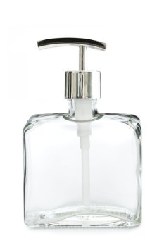 Urban Square Recycled Glass Soap Dispenser with Metal Pump (Chrome Modern)