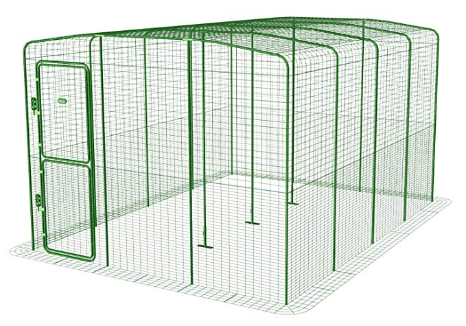 Omlet Walk in Chicken/Poultry Run - Fully Enclosed, Secure Steel Mesh - Green - 2.7m x 3.6m x 1.95m