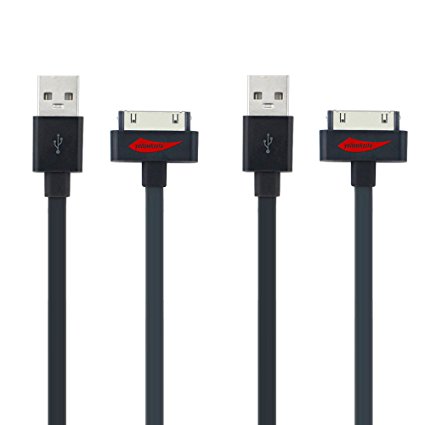 [Apple MFi Certified] Yellowknife 3.3 Feet Premium 30 pin USB Sync and Charging Cable for iPhone 4 / 4S iPhone iPad 1 / 2 / 3 iPod nano 5th / 6th and iPod Touch 3rd / 4th (2-Pack, Gray)