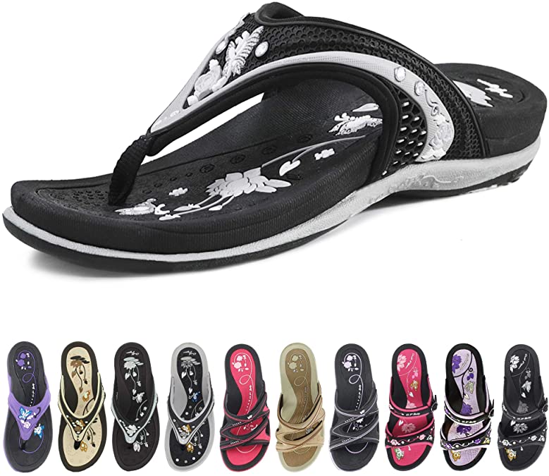 Gold Pigeon Shoes Signature Sandal: Comfort Walking Ergonomic Flip Flops, Slides & Sandals for Women
