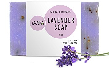 LAVENDER Soap Bar, 100% Natural & Handmade, Moisturizing and Calming, Made with Pure Therapeutic Essentail Oils, Chemical free - 4.5 oz