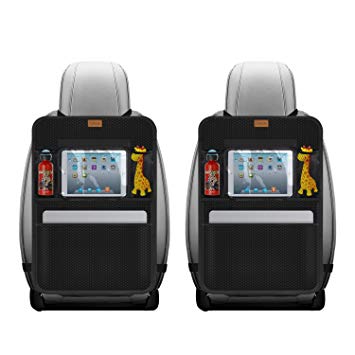 Car Back Seat Protector, bdeals Universal Fit Waterproof Seat Back Cover Kick Mats Auto Car Seat Attachable Storage Organizer with Tablet Holder 10.1" for Children Kids Games Toys Accessories- 2 Pack