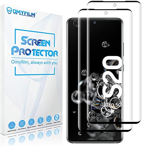 [2 Packs] Screen Protector for Galaxy S20 5G [Shatter Proof] OMYFILM Samsung Galaxy S20 5G Tempered Glass Screen Protector [Easy Installation] Glass Screen Protector for Samsung S20 5G (6.2 Inch)