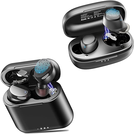 TOZO T6 True Wireless Earbuds Bluetooth Headphones Touch Control with Wireless Charging Case IPX8 Waterproof & TOZO A1 Mini Wireless Earbuds Bluetooth 5.0 in Ear Light-Weight Headphones