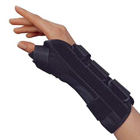 OTC Wrist-Thumb Splint, 8-Inch Adult, Lightweight Breathable, X-Small (Right Hand)