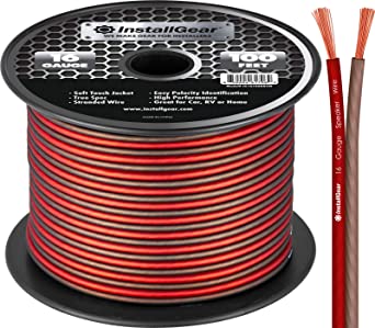 InstallGear 16 Gauge Speaker Wire Cable, 100 feet