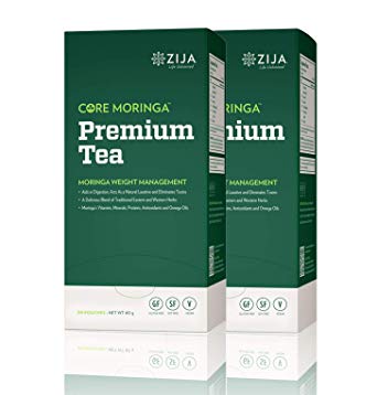 Zija Preimum Detox Tea, Weight Loss Tea, Core Moringa - 30 Pouches Per Box (2 Pack) 60 Total Pouches