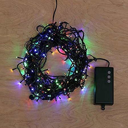 60 Foot 200 LED Color Battery Operated Connectable String Lights with 8 Functions & Auto Timer