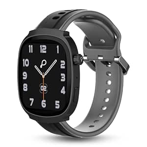 Pebble Axis 1.96" Amoled Display, Quick Notification, AOD, BT Calling, Rotating Crown (Jet Black)