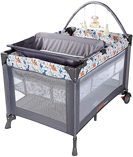 LIVINGbasics Portable Baby Playard and Changing Table, Flodable Playard Suitable for Home/Travel/Outdoor