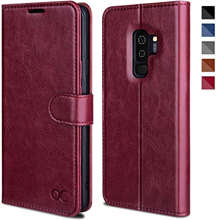 OCASE Samsung Galaxy S9 Plus Case, S9 Plus Wallet Case [TPU Shockproof Interior Protective Case] [Card Slot] [Kickstand] [Magnetic Closure] Leather Flip Case for Samsung Galaxy S9 Plus (Burgundy)