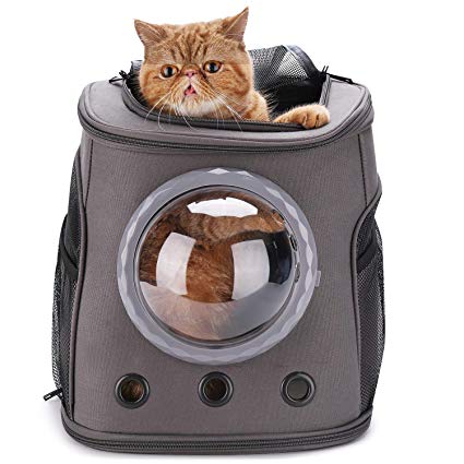 Lollimeow Large Cat Backpack Carrier with Bubble,Pet Backpack for Fat Cats and Dogs Puppies
