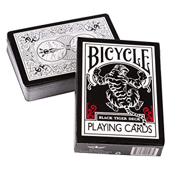 Ellusionist Black Tiger Back Deck of 54 Cards, Poker Size (Red)