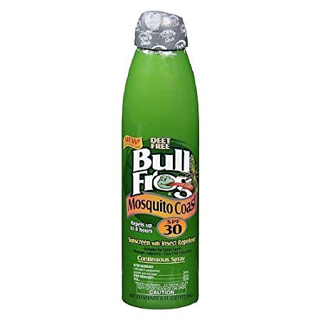Bull Frog Mosquito Coast Continuous Spray Sunscreen with Insect Repellent 6 oz by AB