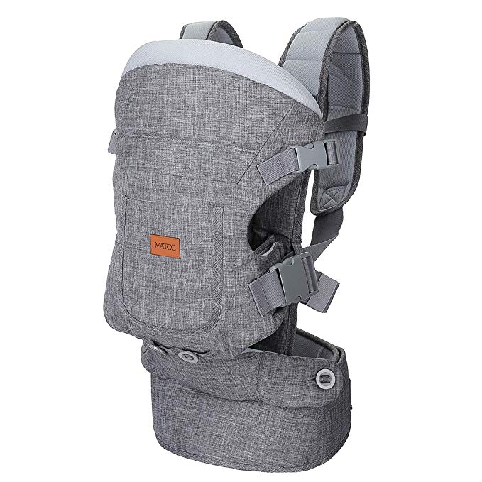 MATCC Baby Carrier for Newborn 4-in-1 Convertible Baby Carriers Front and Back Ergonomic Baby Carrier Backpack Infant up to 33 lbs/15 kg Gray