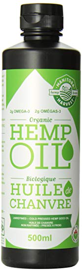 Manitoba Harvest Certified Organic Cold Pressed Hemp Seed Oil, 500ml, 10g of Omegas per Serving, Non-GMO