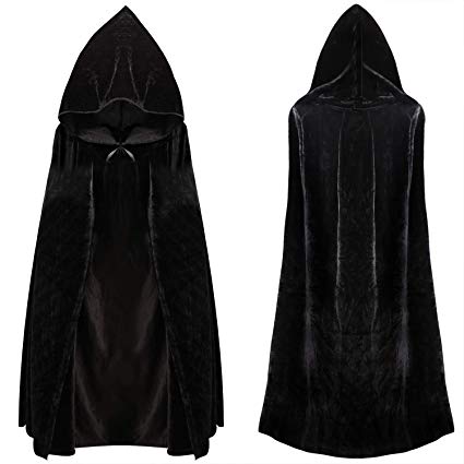 Lulutus Halloween Witch Party Long Cape Hooded Cloak for Women/Man Cosplay Costume