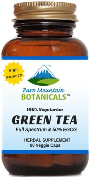 High Potency Green Tea Pills. 90 Kosher Veggie Capsules Now with 450mg Organic Full Spectrum and Pure Green Tea Extract