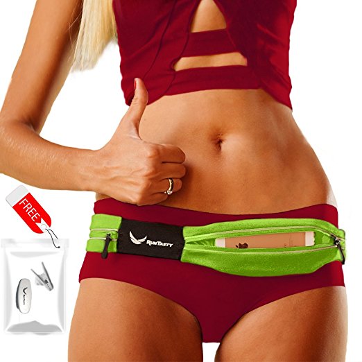 [Voted #1 Running Belt] The Runtasty Runners Fanny Pack for iPhone 6, 7, 7 Plus & Android Samsung. No Bounce, Waterproof, Dual Pocket, Fitness & Travel Belt! Sleekest, Most Durable in the World!