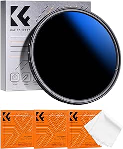 K&F Concept 72mm Variable ND Filters ND2-2000, Neutral Density ND2 to ND2000 Filters for DSLR Lens Nano-coating Waterproof