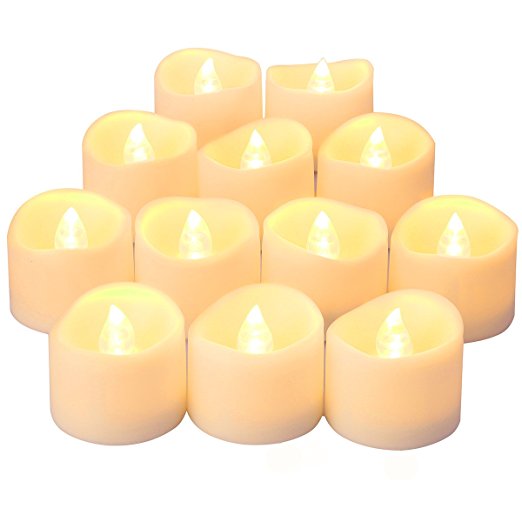 ORIA Flameless Candles, Led Lights, Tea, Realistic Bright Bulb, Battery Operated, Warm White For Halloween, Christmas, Party, Festival, Set Of 12