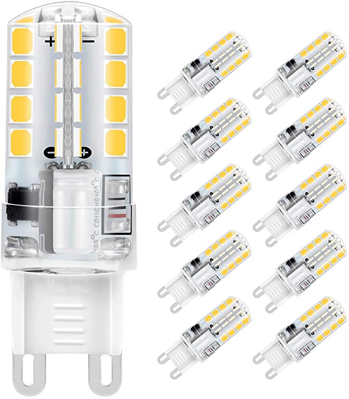 Jpodream® G9 LED Bulbs, 5W 32 x 2835 SMD LED Lamps, 400LM, Equivalent to 40W Halogen Bulbs, Natural White 5000K, AC220-240V, 360° Beam Angle Energy Saving Bulbs - 10 Pack [Energy Class A ]