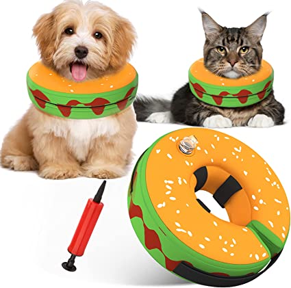 Protective Inflatable Recovery Cone Collar for Smal Medium Large Dog, Soft E-Collar Dog Donut Cone Alternative After Surgery for Dogs Cats (Small)