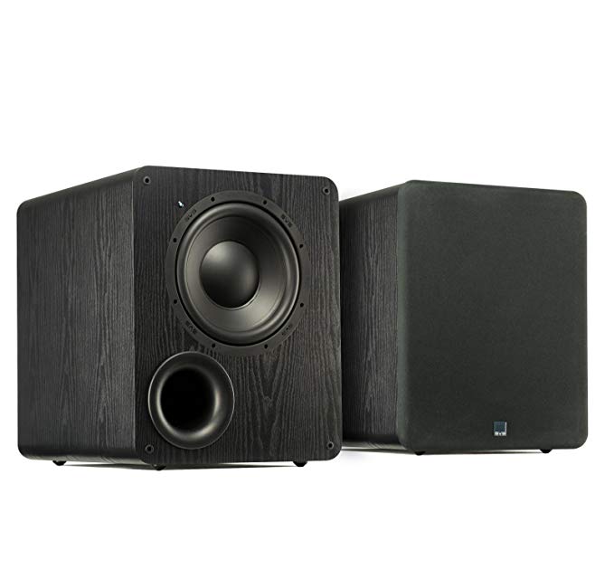 Dual SVS PB-1000 Subwoofers (Black Ash) – 10-inch Driver, 300-Watts RMS, Ported Cabinet