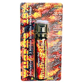 Wildfire 18% Pepper Gel Sticky Pepper Spray 4 oz, Flip Top Actuator