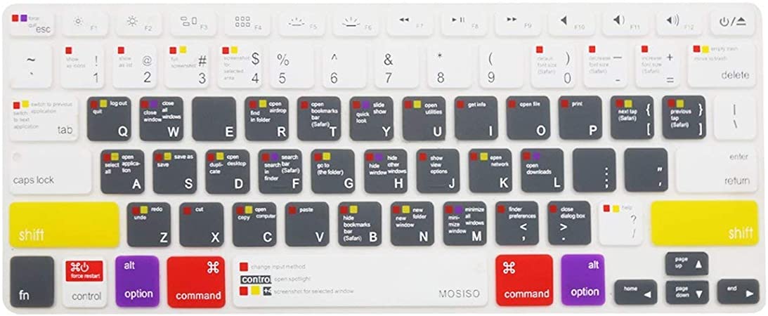 MOSISO Silicone Keyboard Cover Compatible with MacBook Pro 13/15 Inch(with/Without Retina Display,2015 or Older Version), Older MacBook Air 13 Inch (A1466 / A1369, 2010-2017), Mac OS X OSX-M-CC-2